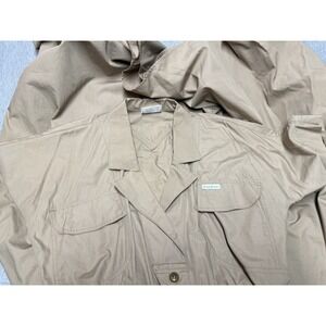 Saint Germain Beige Cotton Belted Button Shirt Dress Short Sleeve Size 38
